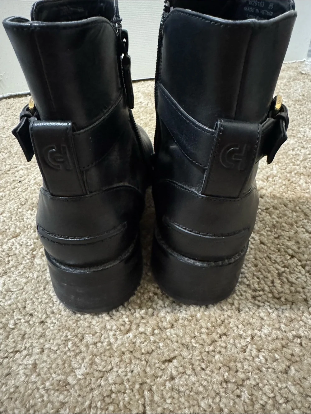 Cole Haan Black Leather Ankle Boots